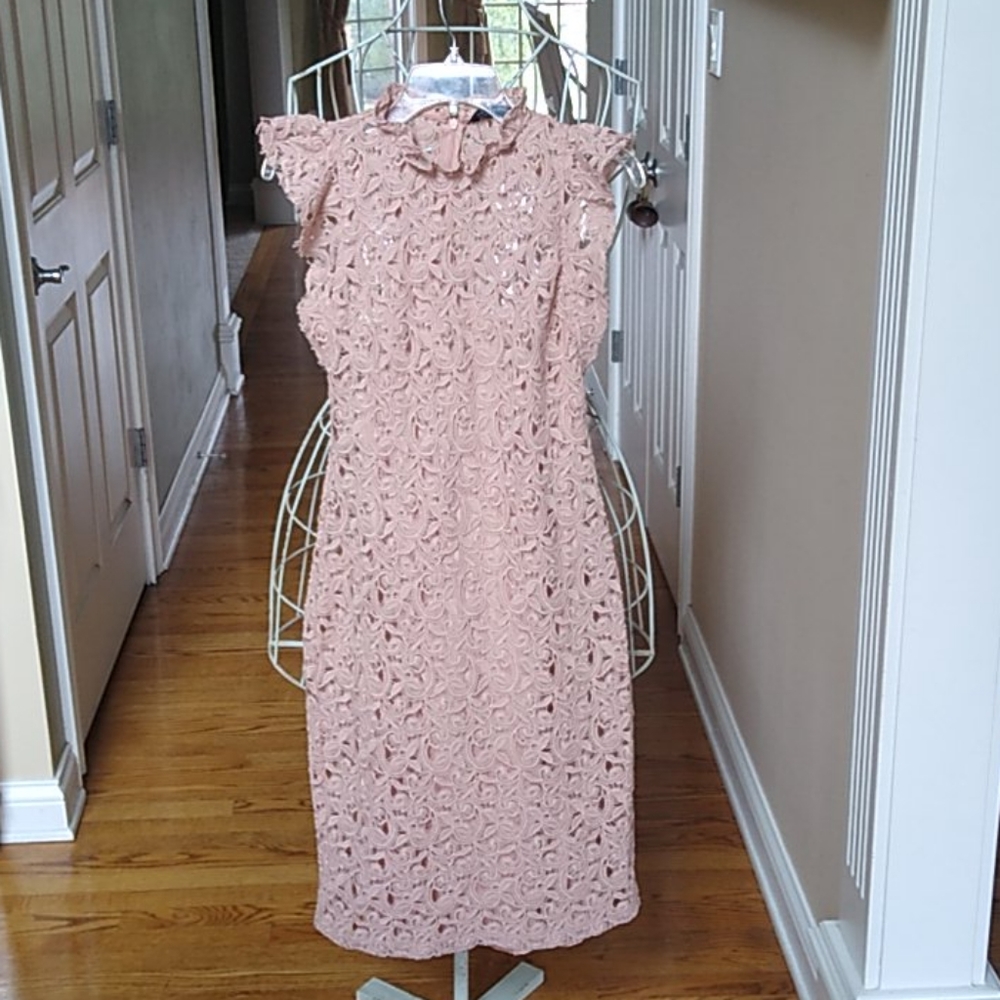 Zara Pink crochet Dress
